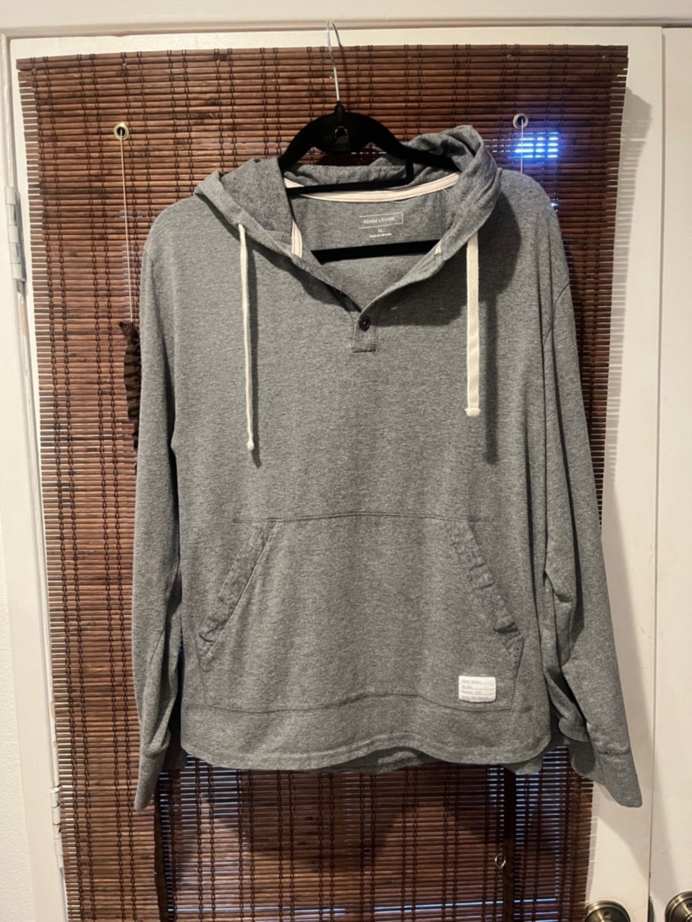Adam Levine Collection Men's Gray Hooded Pullover Sweatshirt